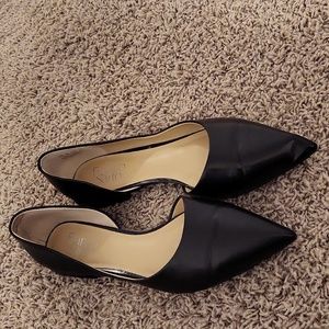 Franco Sarti black leather cut out flats